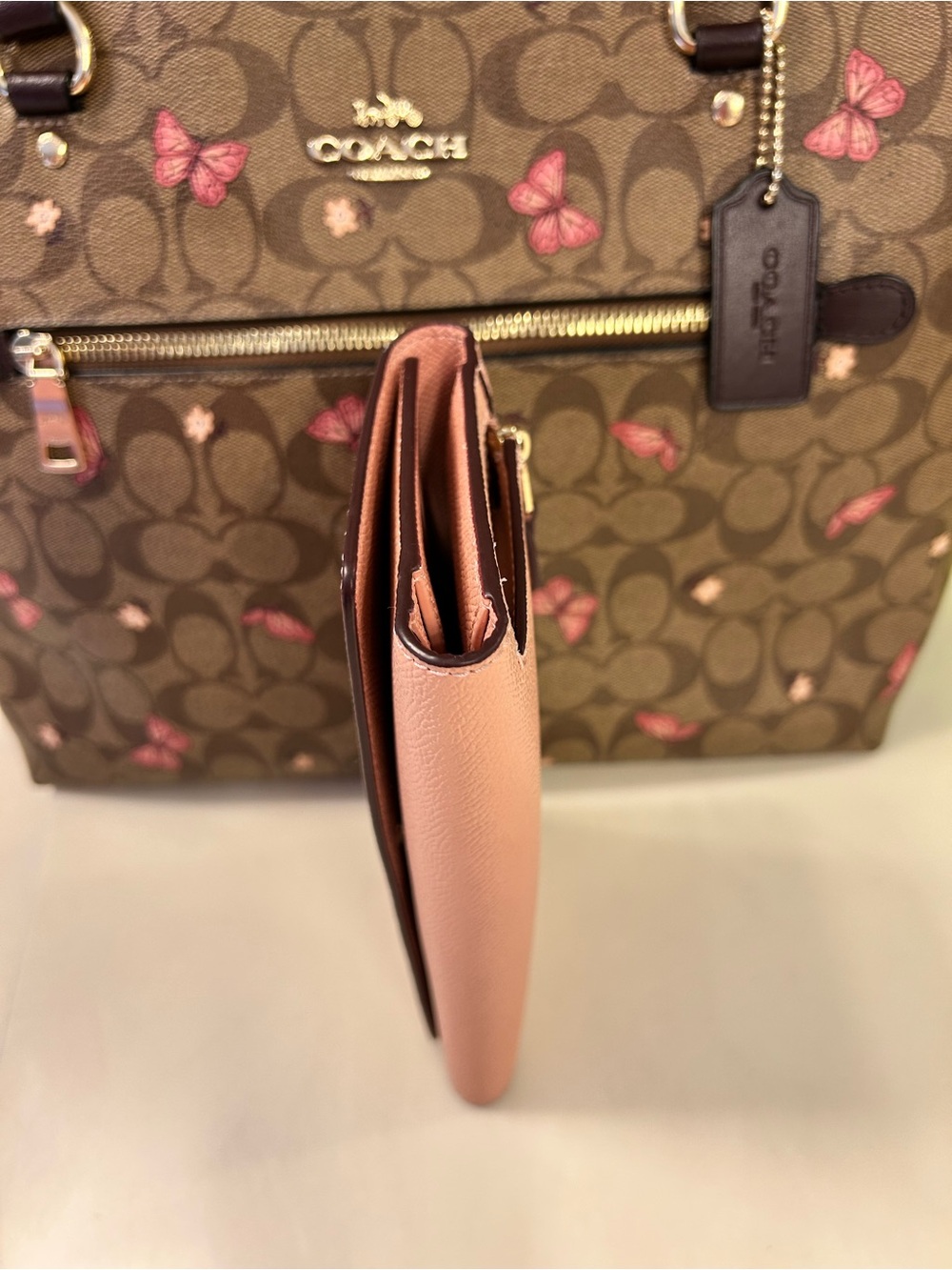 Coach Signature Print Tote with Butterfly Accents AND Coordinating Wallet! - Picture 14 of 16